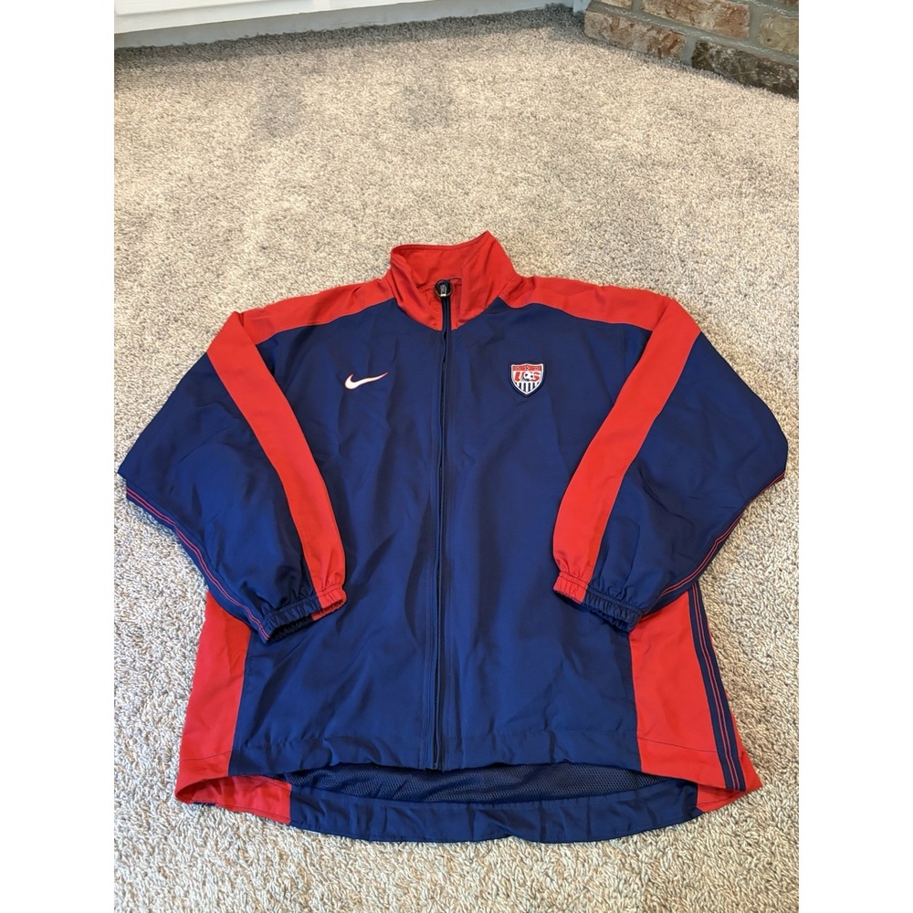 VINTAGE NIKE Men's Large USA National Soccer Team Windbreaker Jacket Full Zip